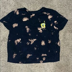 Nickelodeon Black and Tan Short Sleeve Tee with Playful Print